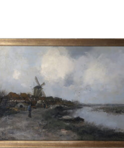 ORIGINAL W.G.F. JANSEN (Dutch 1871-1949) - Dutch landscape with windmill