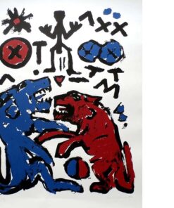 SILK SCREEN A.R.PENCK - Die mit den Wölfen heulen